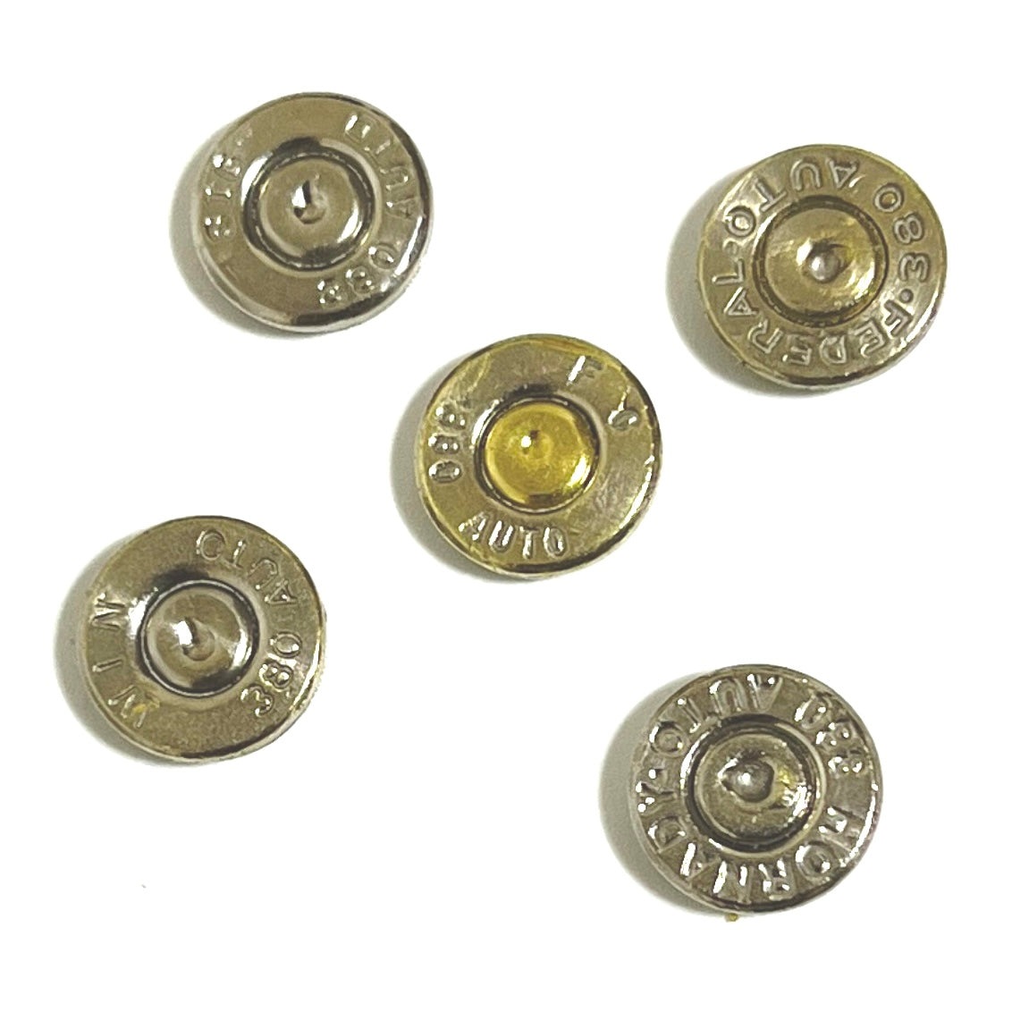 .380 Auto Nickel Bullet Slices — Thin Cut, Polished (Qty 15)
