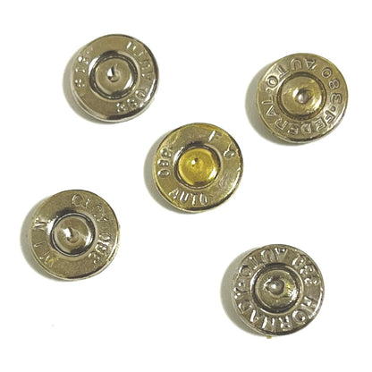 .380 Auto Nickel Bullet Slices — Thin Cut, Polished (Qty 15)