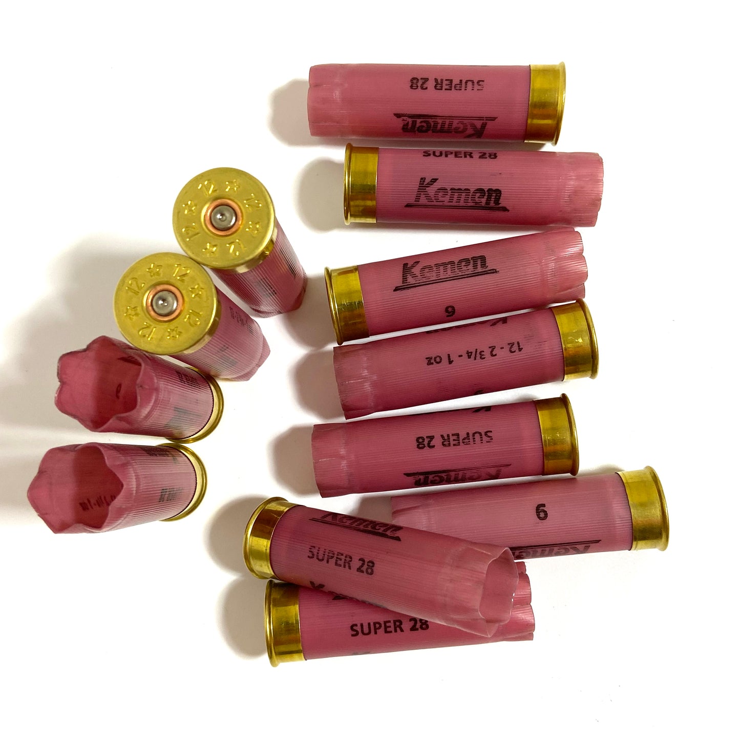 2 3/4 Shotgun Shells 12 Gauge Pink hulls Once fired
