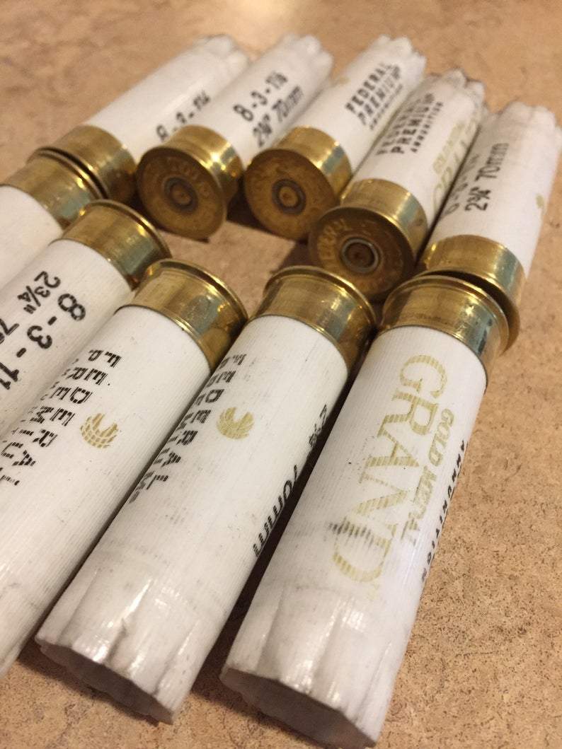 Diy Shotgun Shell Boutonnieres White and Gold