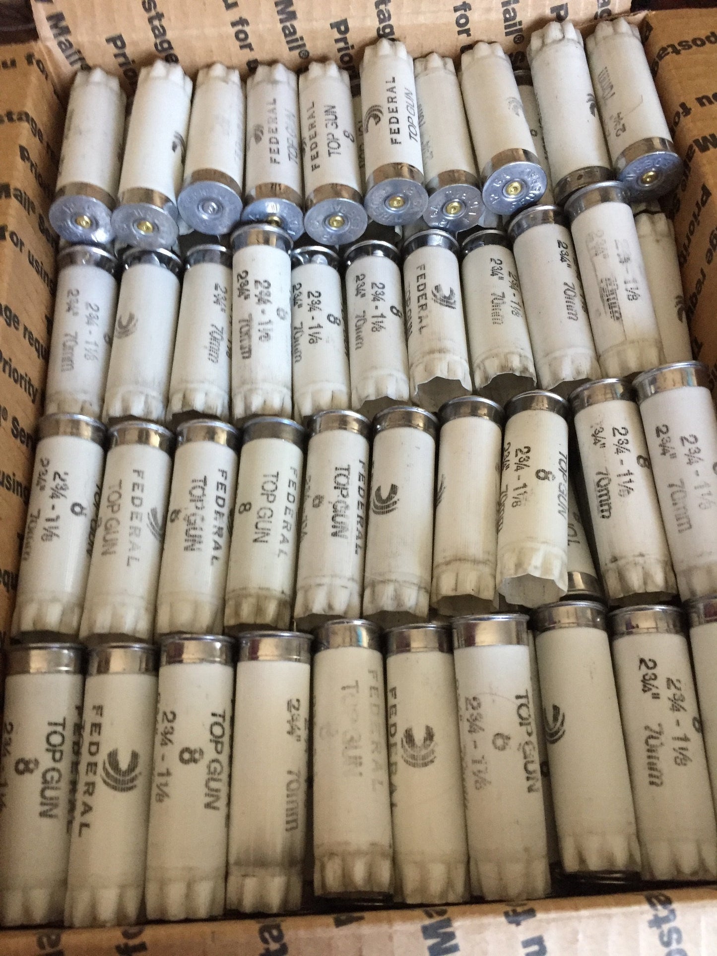 Federal White Empty Shotgun Shells 12 Gauge Hulls Casings Spent Cartridges DIY Crafts 100 Pcs