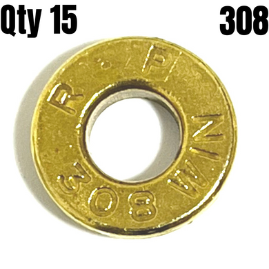 Deprimed 308 WIN Thin Cut Brass Bullet Slices Polished 