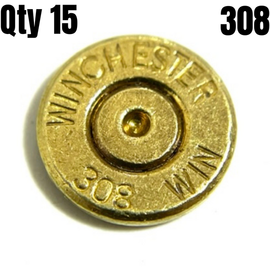 Winchester Brand 308 Brass Bullet Slices With Gold Primer | Qty 15