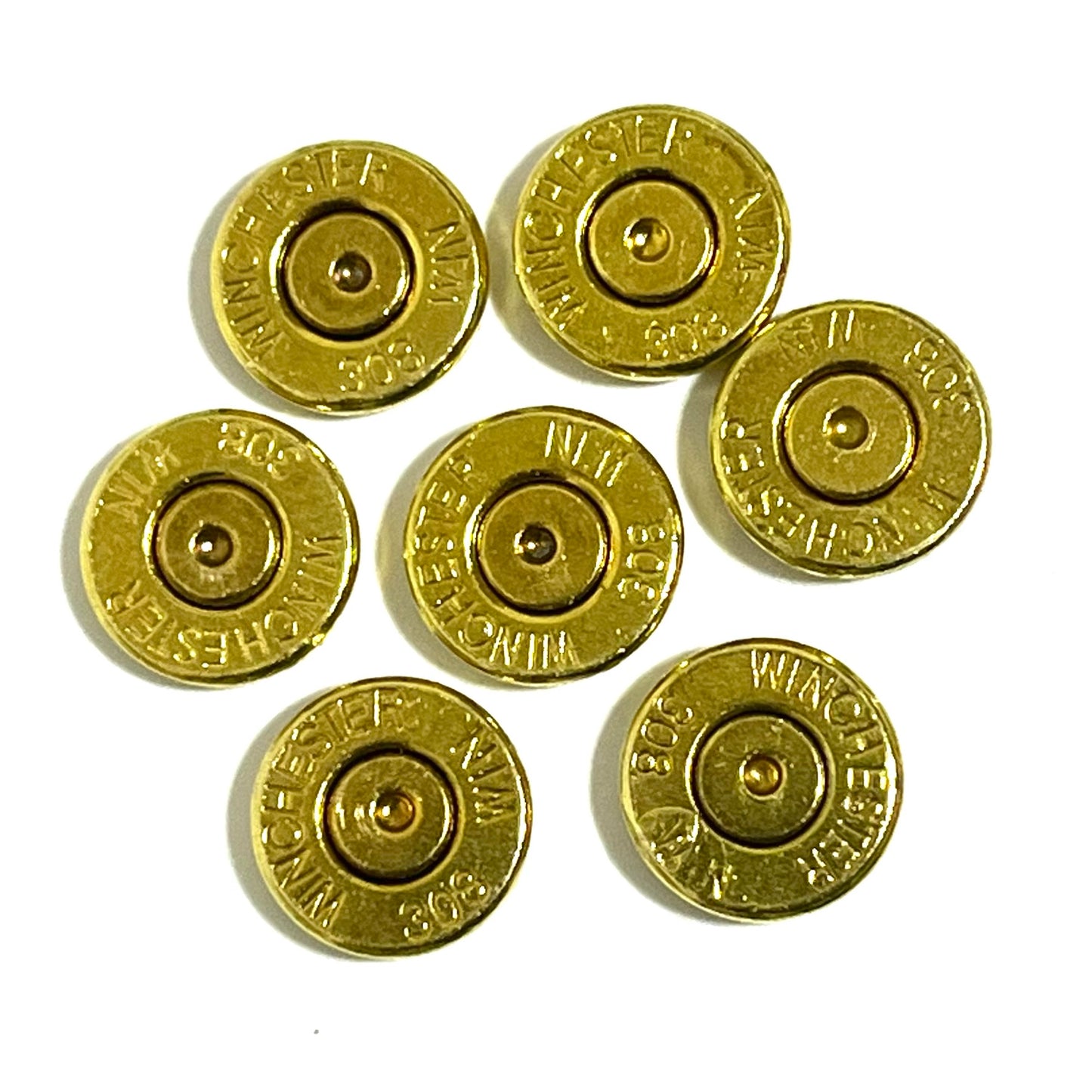 Winchester Brand 308 Brass Bullet Slices With Gold Primer | Qty 15